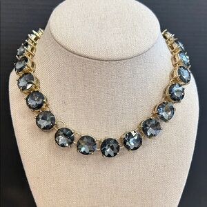 Leetal Kalmanson Gold-Tone Necklace with Dark Gray Crystal Stones